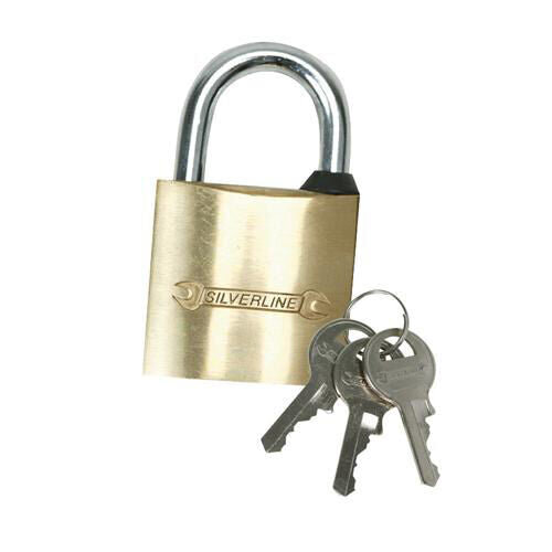 40mm Brass Padlock 6mm Steel Shackle Diameter 3 Brass Keys Security Lock